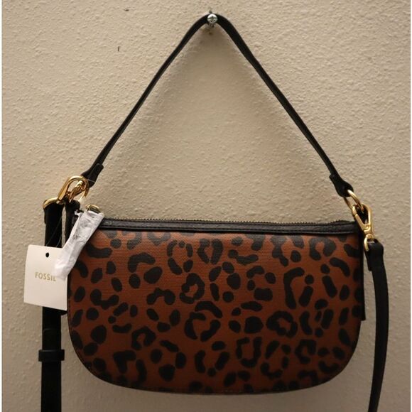 Fossil ZB11098234 Jolie Small Black/Leopard Print Crossbody/Shoulder Bag - Picture 8 of 16